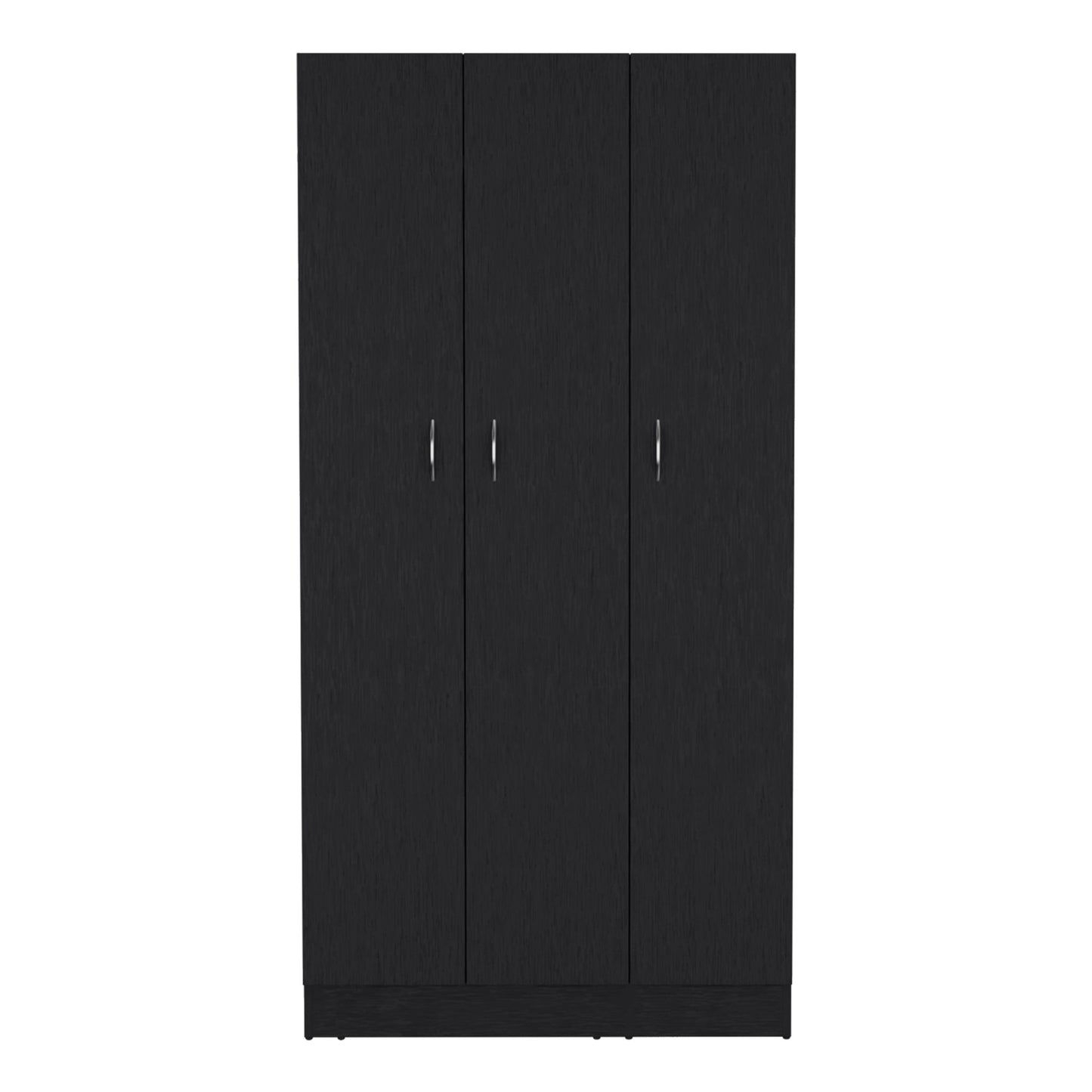 Wardrobe Armoire With 3 Doors And 2 Inner Drawers, 3 Doors - Black