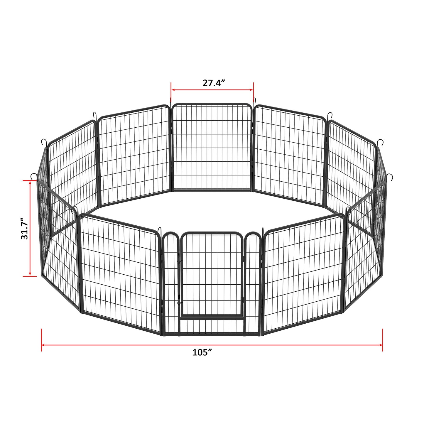 Heavy Duty Metal Playpen With Door, Dog Fence Pet Exercise Pen For Outdoor, Indoor