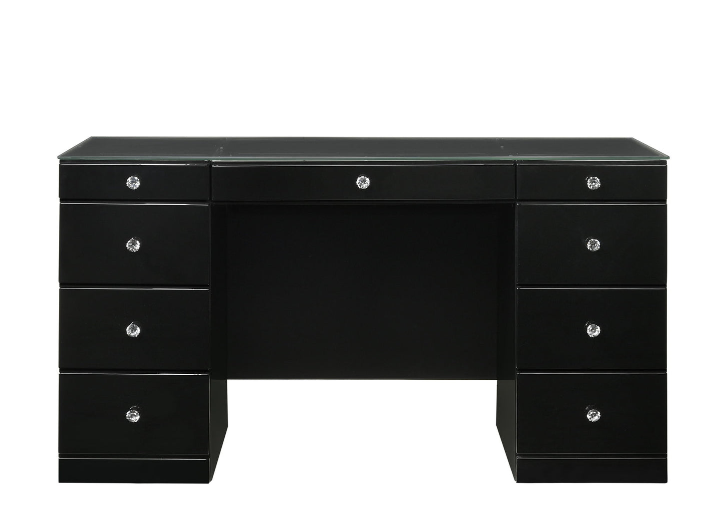 Avery - Vanity Desk With Glass Top And LED Mirroк