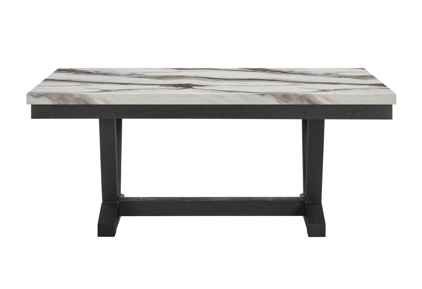 D1319 - 9 Piece Dining Room Set (Dining Table And 8 Dining Chair) - Black / Light Gray