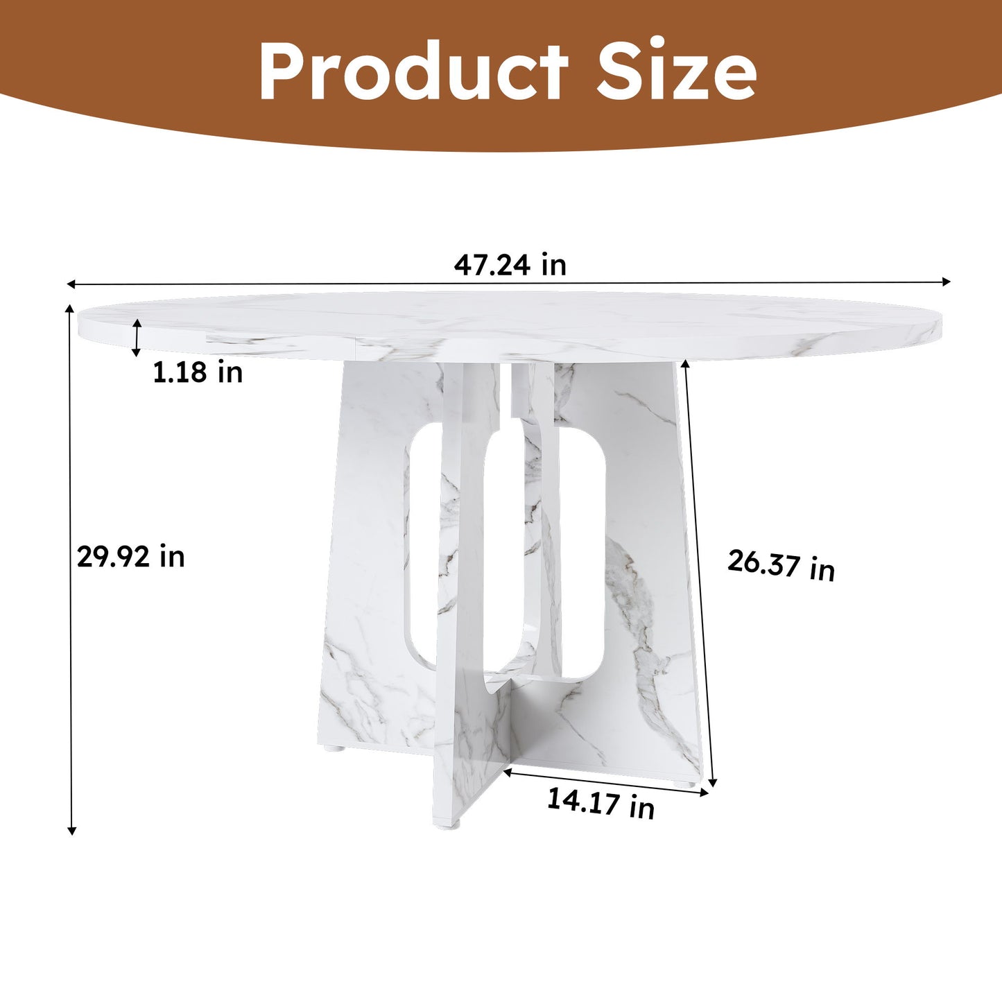 Round Dining Table For 4 - White