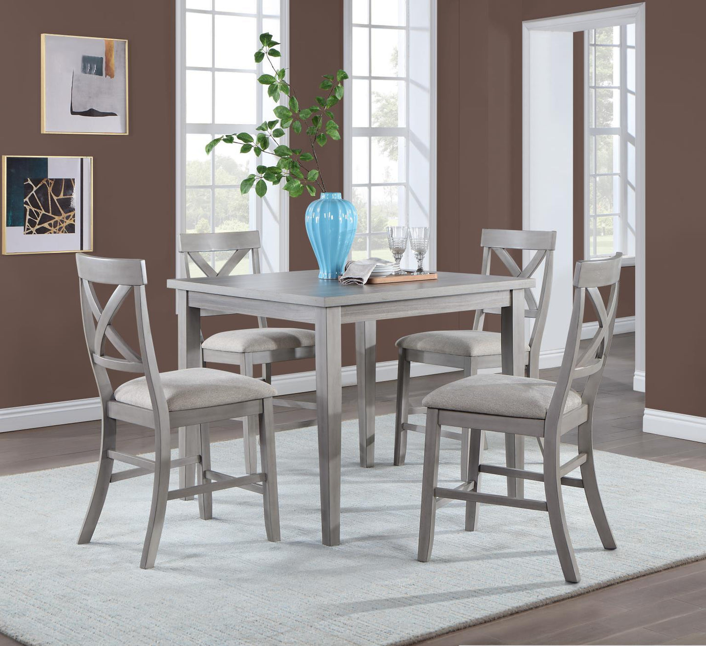 D165 - Upholstered Barstool (Set of 2) - Gray