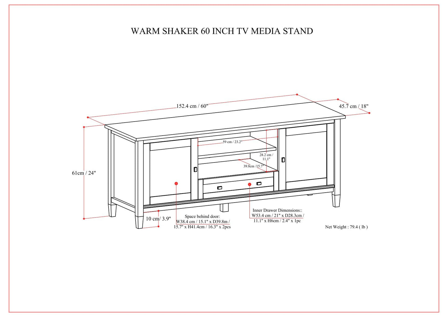 Warm Shaker - TV Media Stand - Brown
