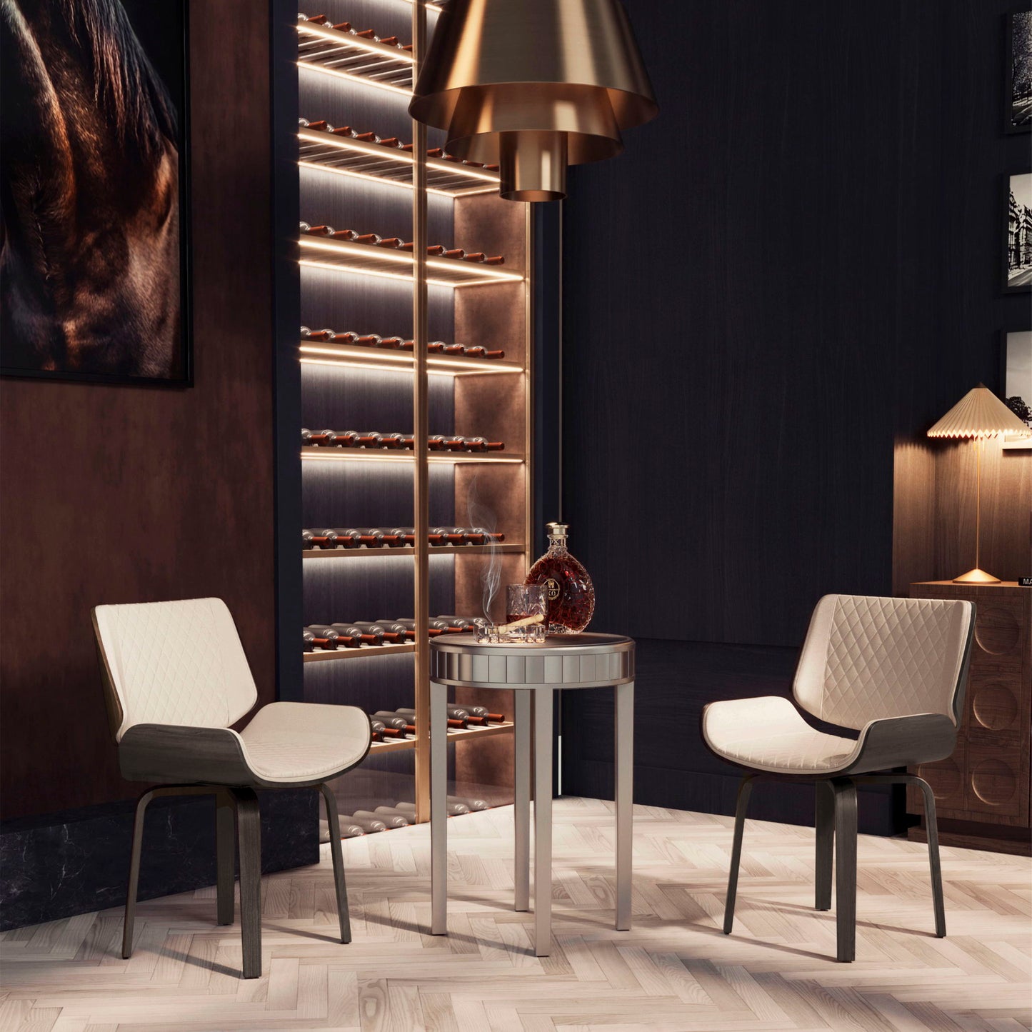 Dining Chair 360° Swivel, Ergonomic Design Upholstery, Bentwood Frame, (Set of 2) - Beige