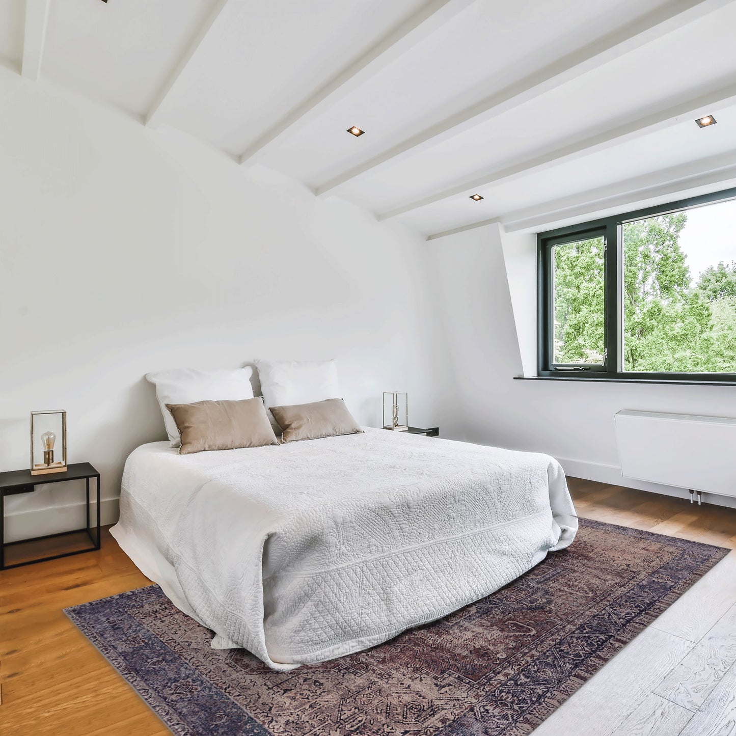 Maval - 6' X 9' Washable Area Rug - Burgundy