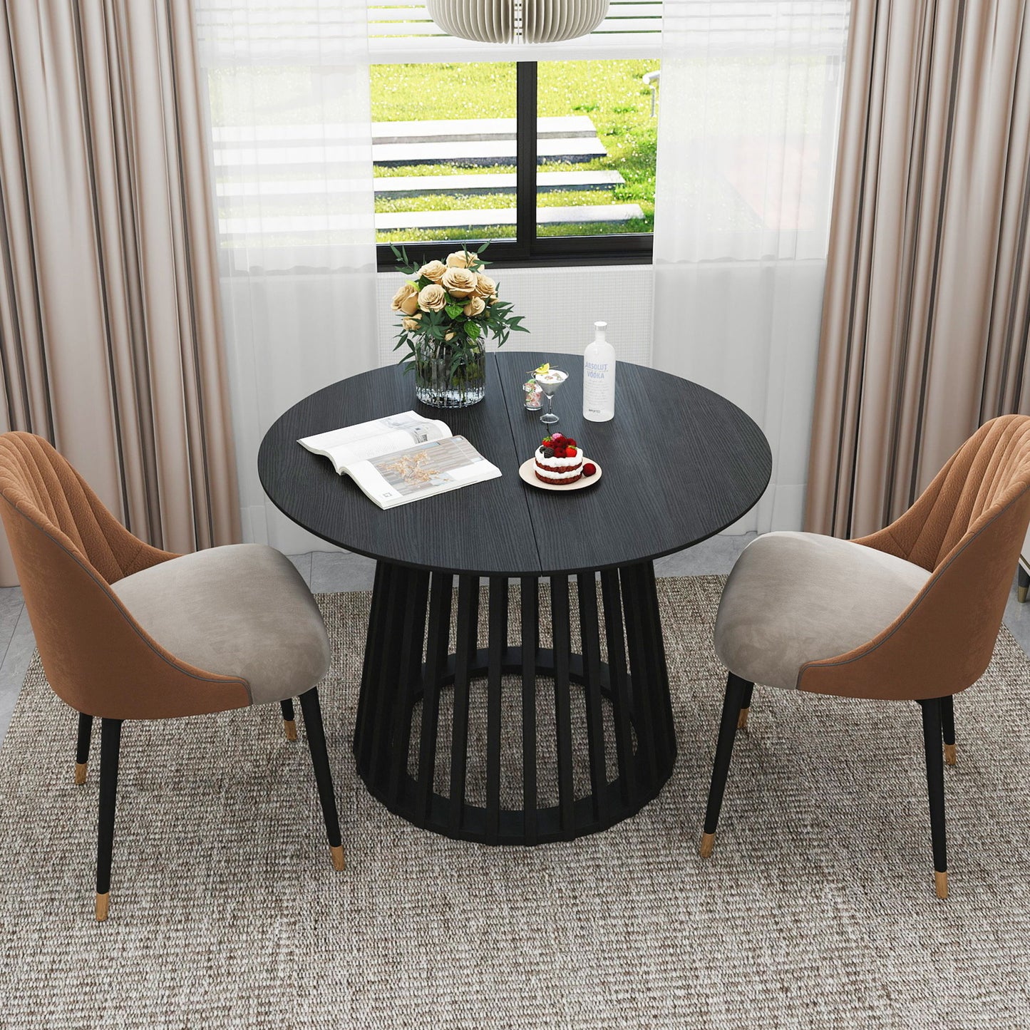 Modern Round Coffee Table With Grille Moldin