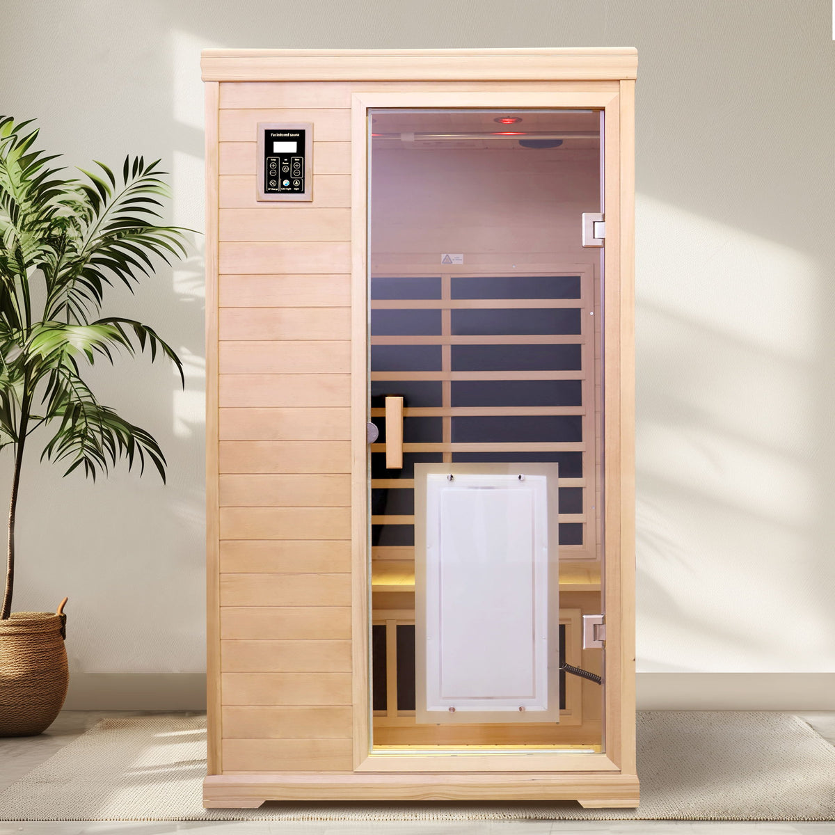2 Person Far Infrared Hemlock Indoor Sauna Room - Natural