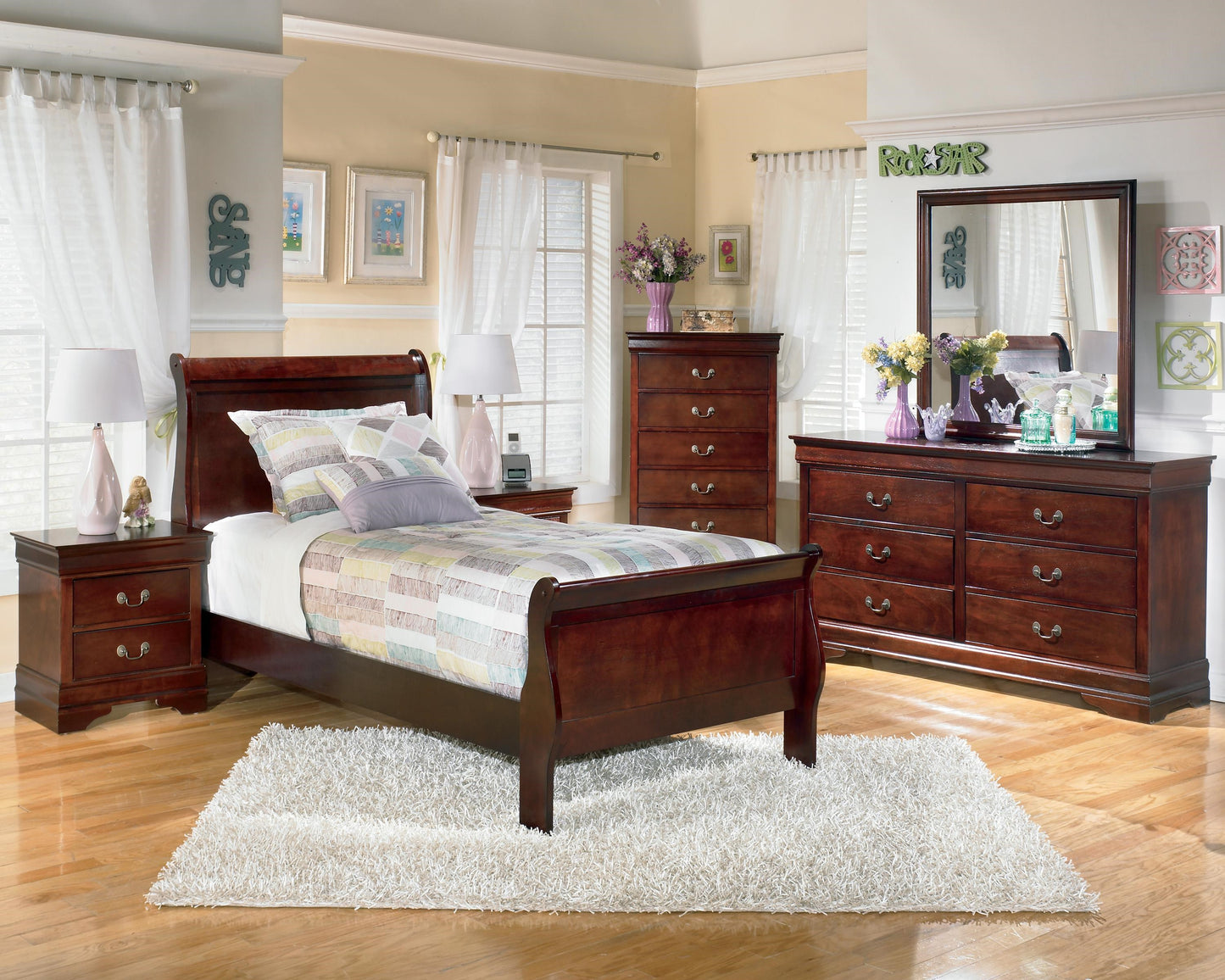 Louis Philippe 2-Drawer Nightstand