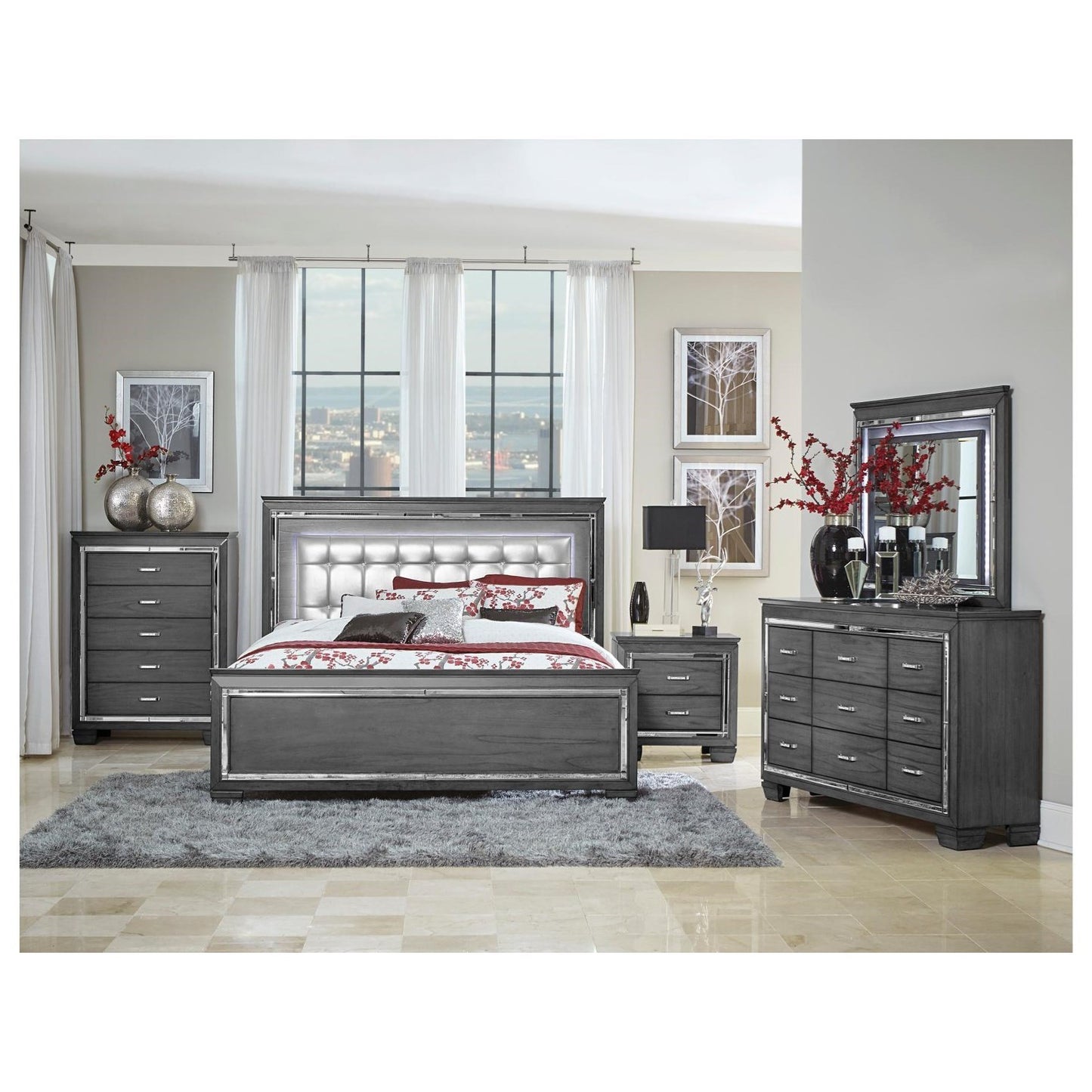 Glam 5-Piece King Bedroom Group
