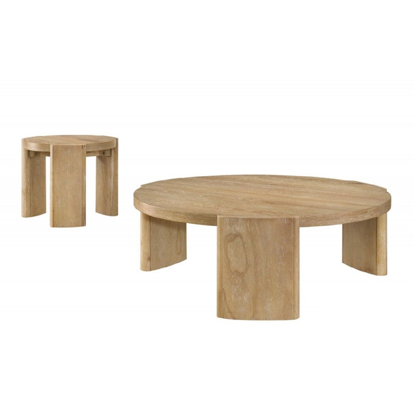 21" Kepler Drift Round End Table, Living Room 1 Piece Sofa Side Table With Curved Legs - Driftwood