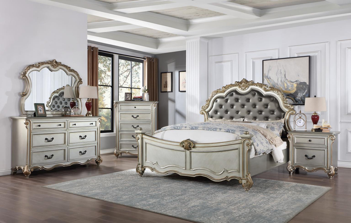 B060 - Nightstand - Antique Platinum