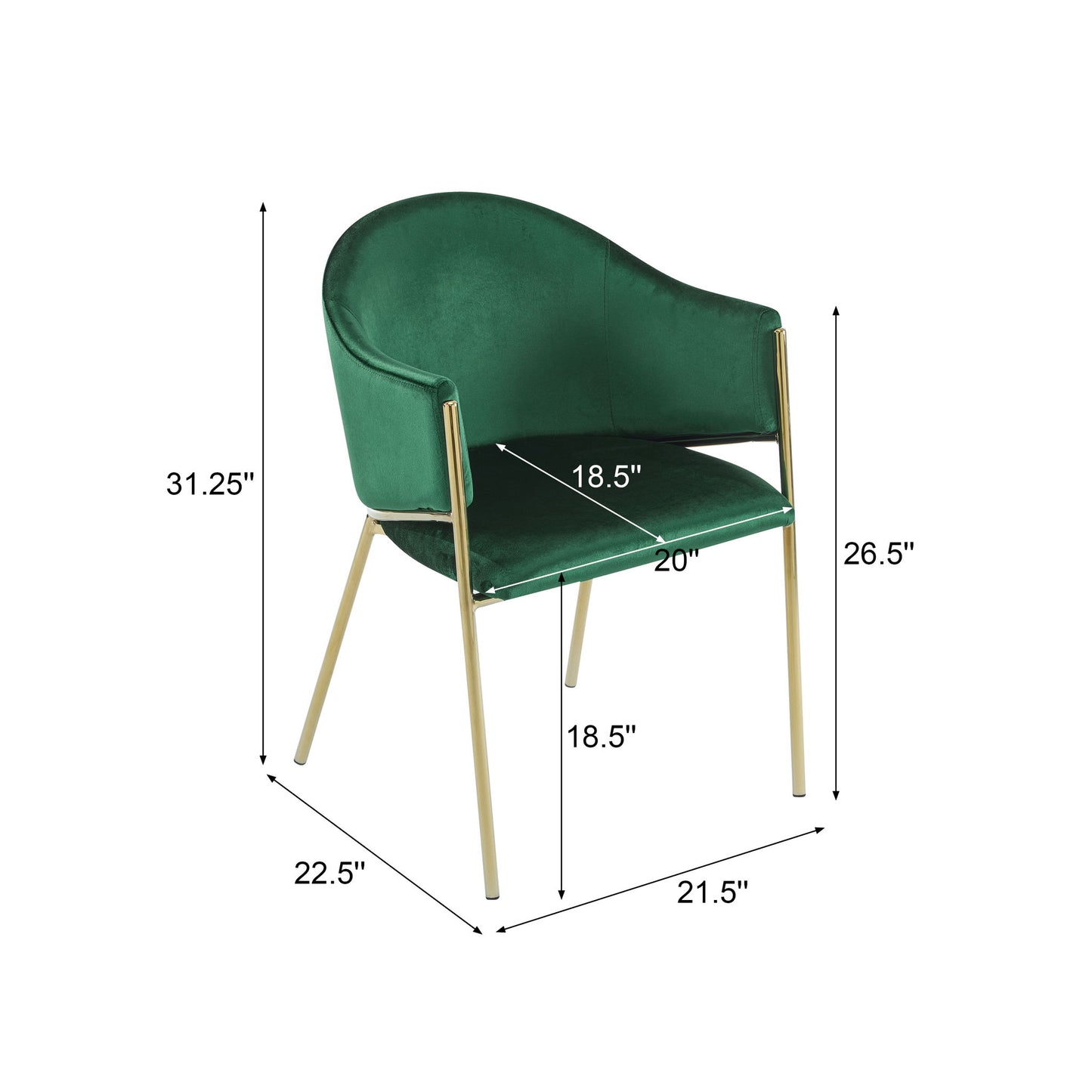 Modern Upholstered Dining Chair With Frame And