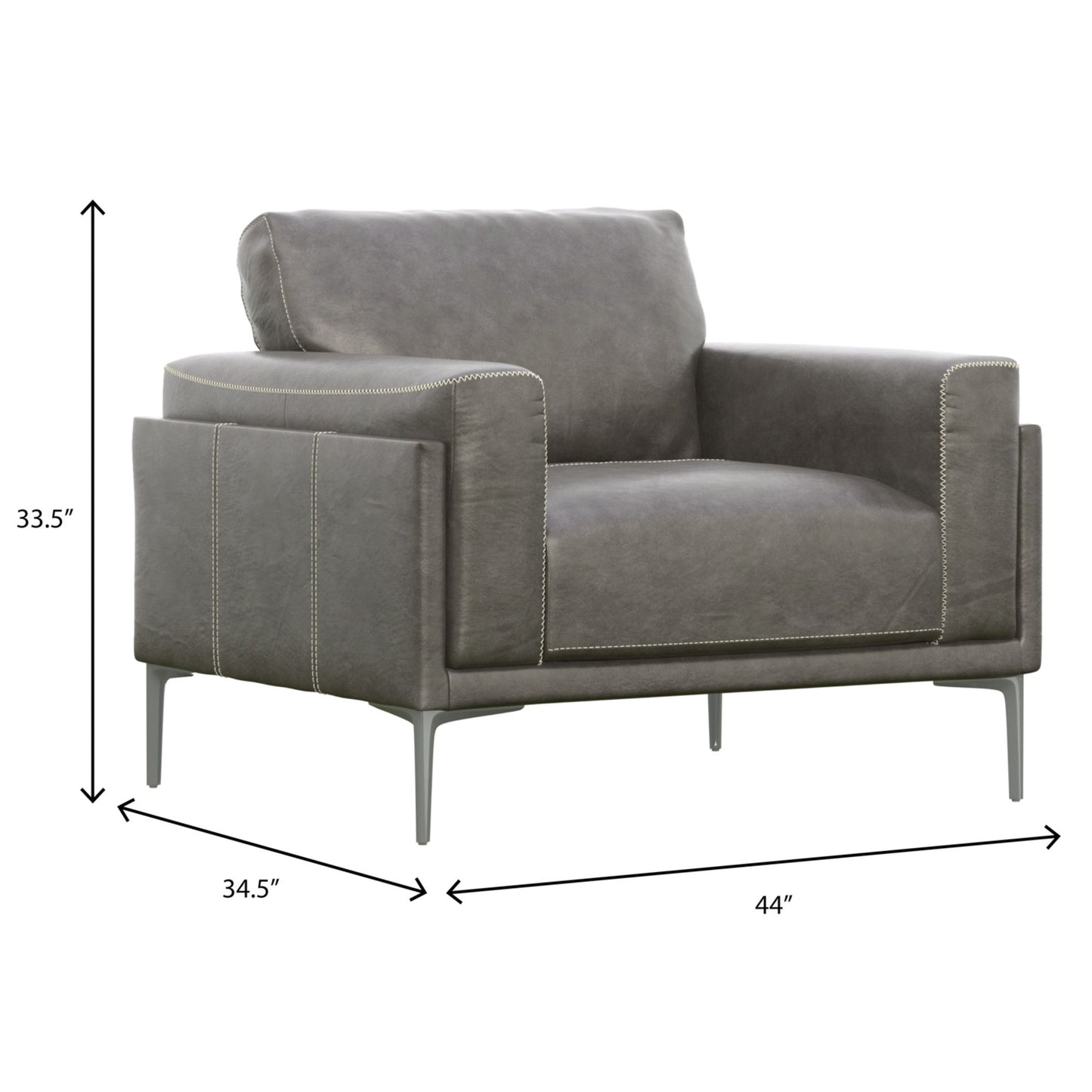 Transitional Fabric Chair - Dark Gray