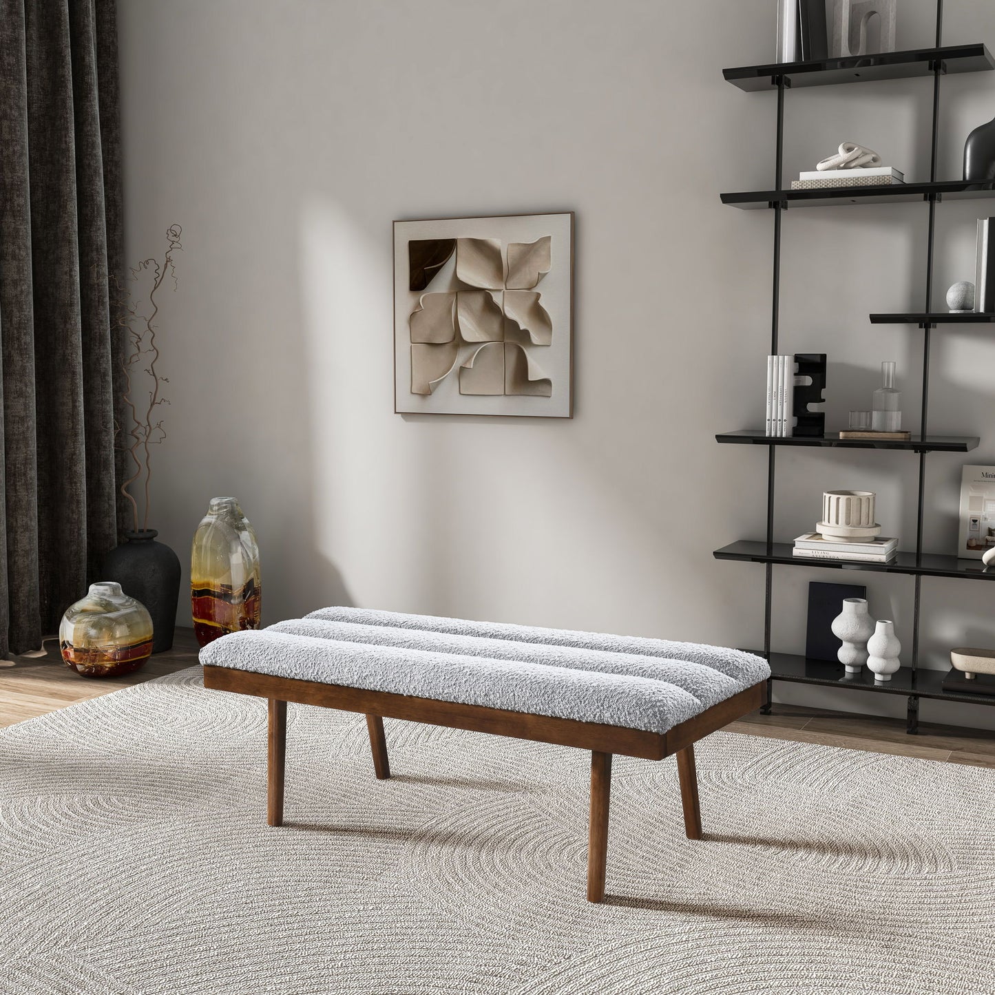Troni - Bench - Brown / Light Gray