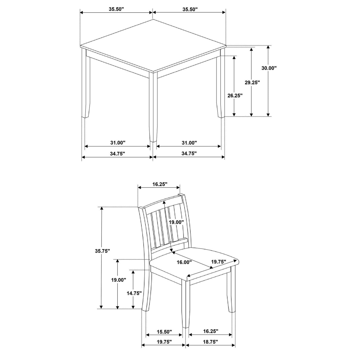 Rowland - 5 Piece Dining Set