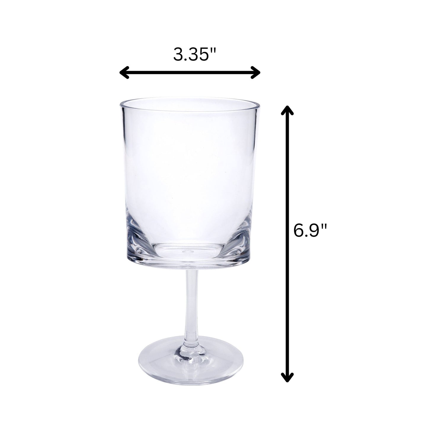 Leadingware Oval Halo Plastic Wine Glasses (Set of 4)