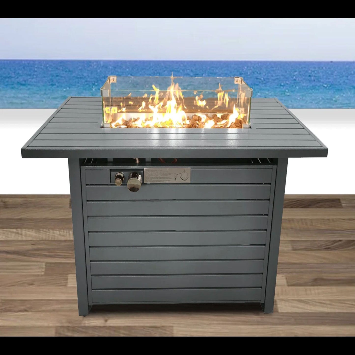 Propane Outdoor Fire Pit Table With Lid Versatile Fuel Options