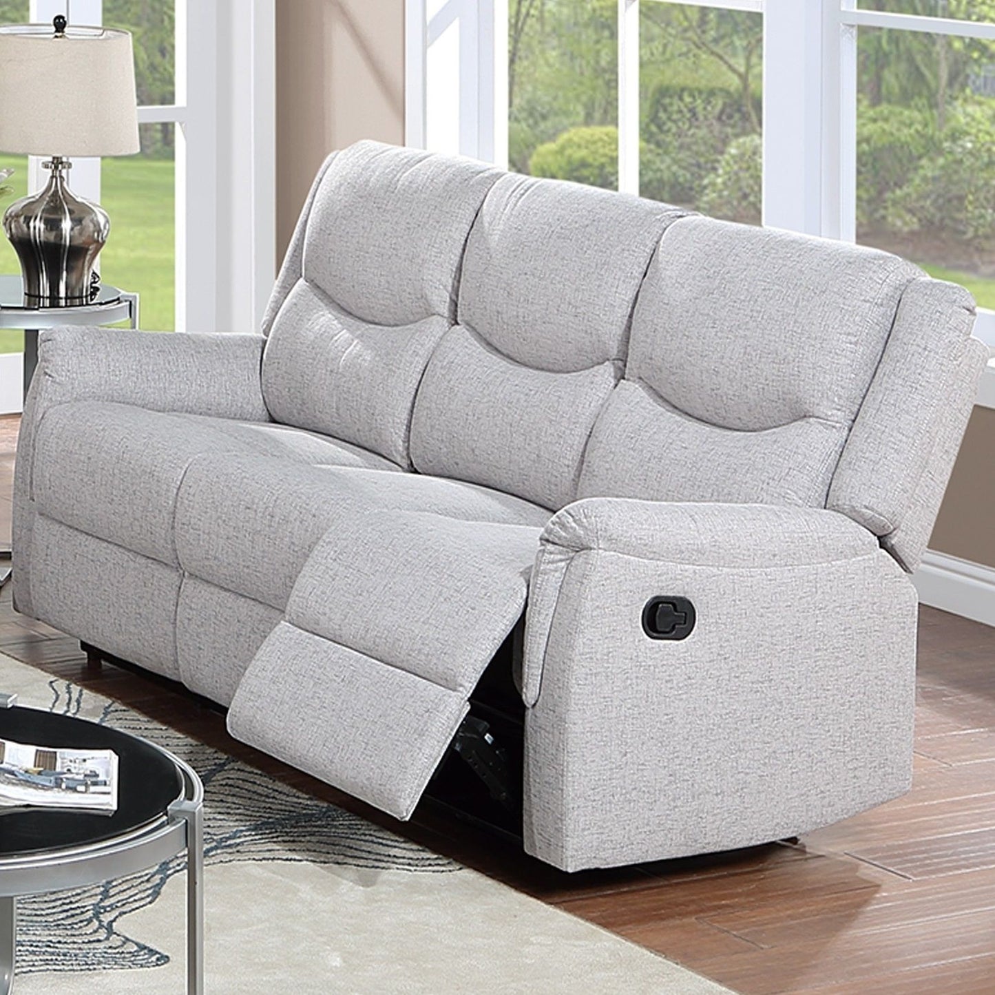 Modern Contemporary Style Recliner Sofa With Plush Armrest And Headrest