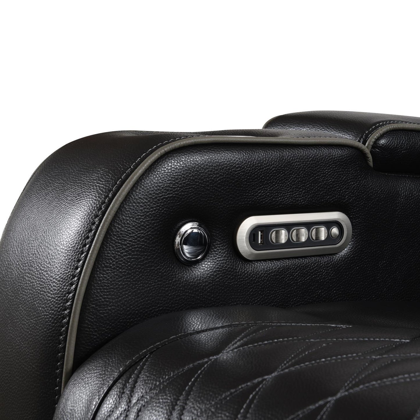 U70 - Power Reclining Loveseat With Power Headrest, Massage, Heat, Ambient Light, Storage Arms / USB - Black