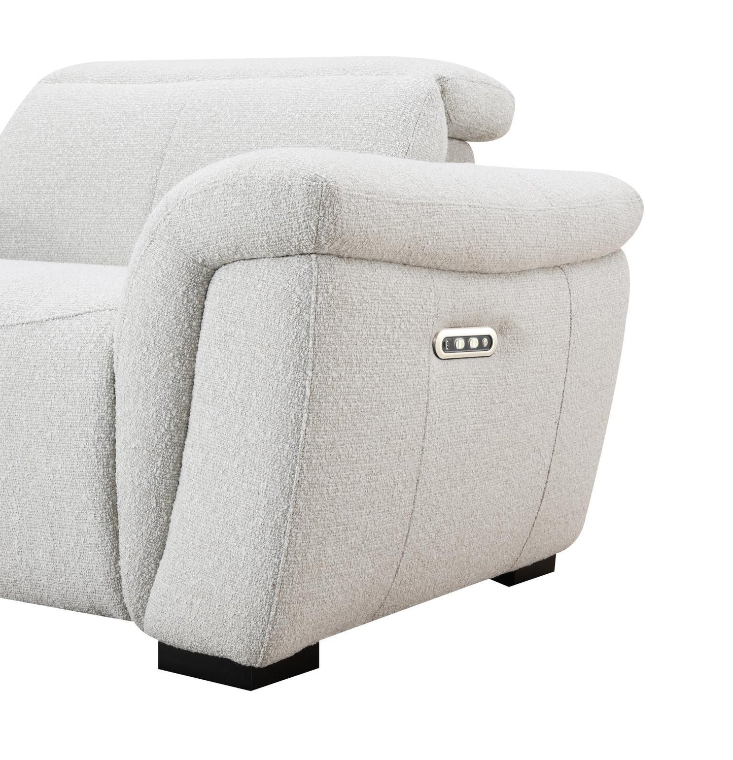 U15 - 6 Piece Beige Power Reclining Sectional With Power Headrest - White