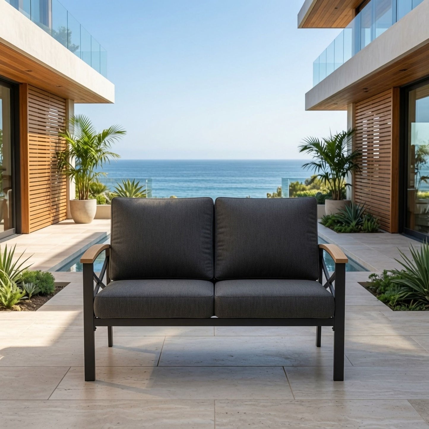 Outdoor Loveseat With Washable Cushions