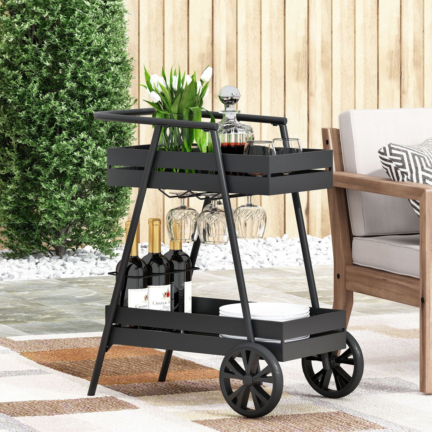 Industrial Bar Cart - Black