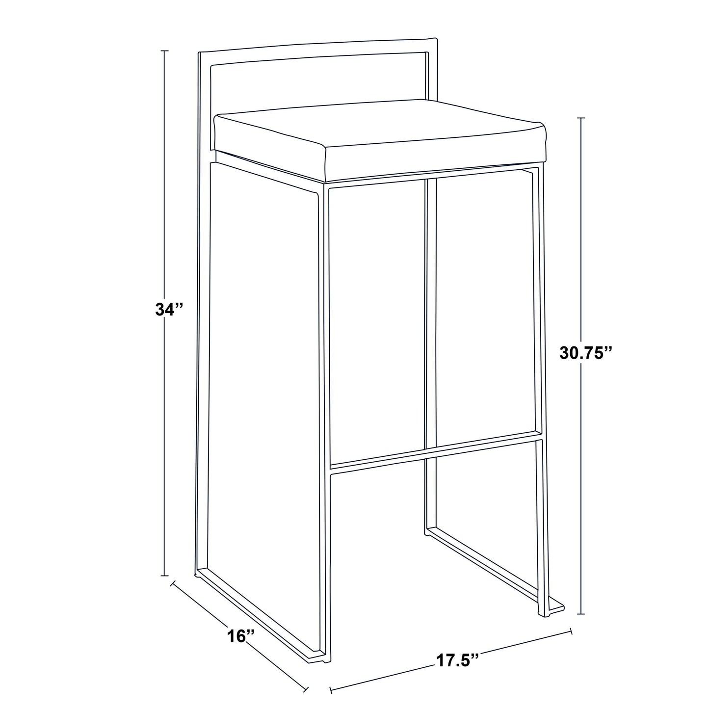 Fuji - Contemporary Stackable Design Barstool