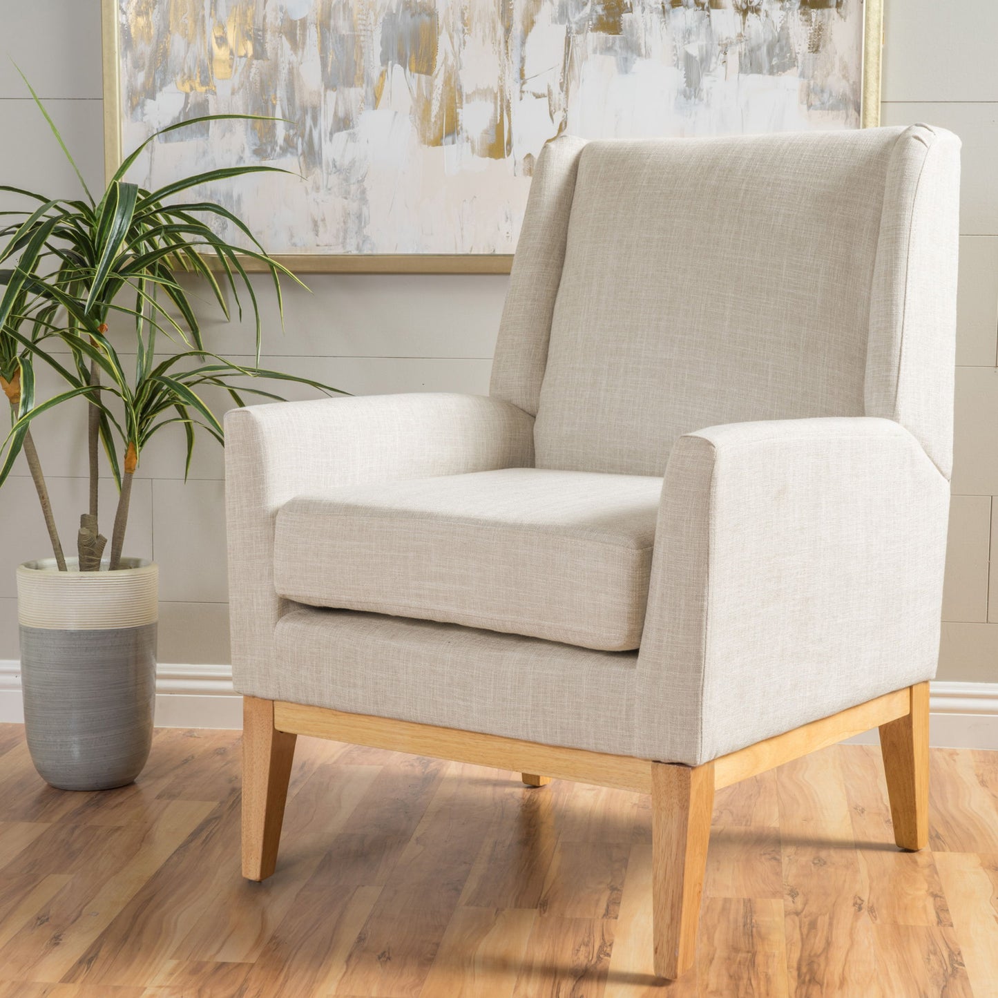 Modern Accent Chair With Padded Cushion Seat