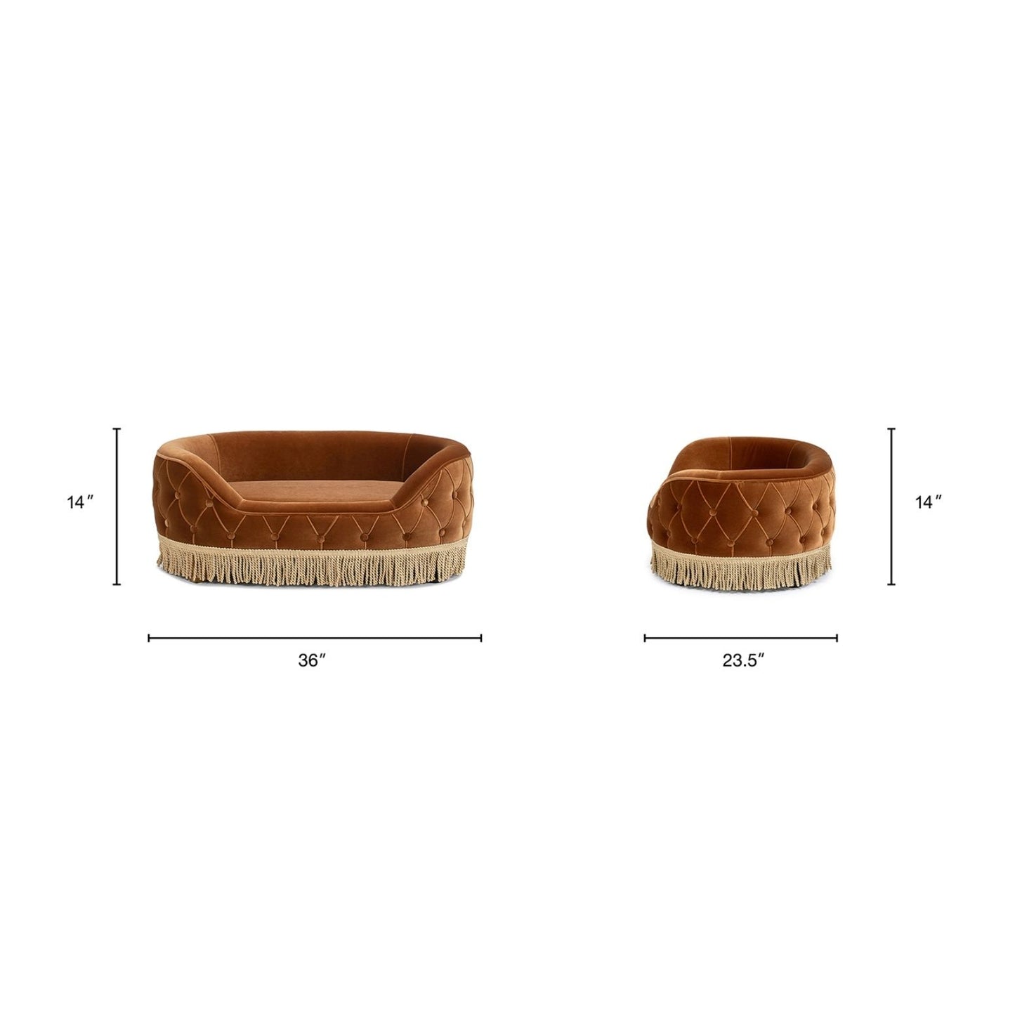 Monroe - Dog Sofa Bed - Burnt Orange