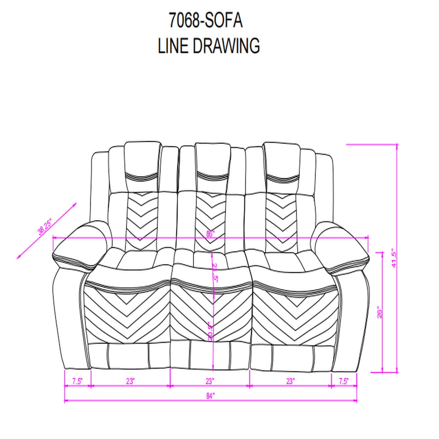 Raize - Power Living Room Set With Storage Console And Cup Holders