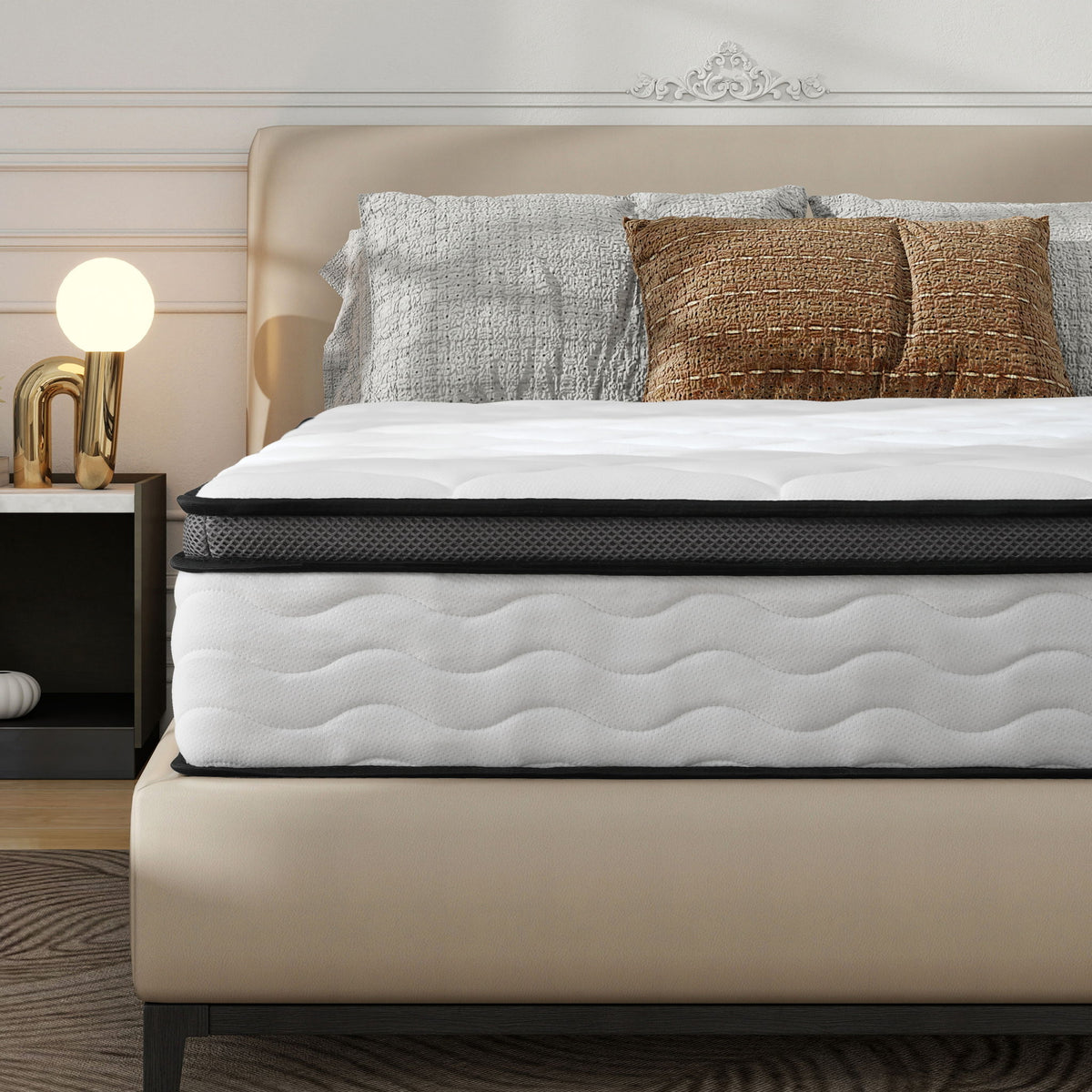 12" Hybrid Mattress With Pocket Coils And Memory Foam, Medium Firm
