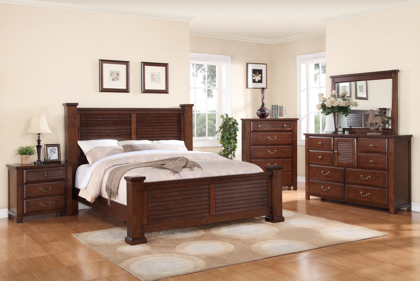 Mirror with Rich Brown Finish