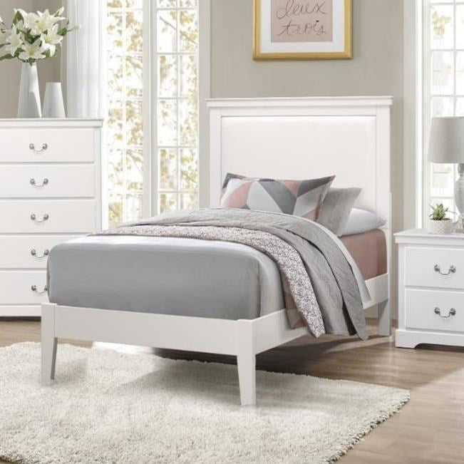 Transitional Twin Upholstered Bed