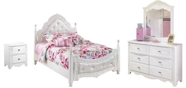 Twin Bed Dresser Mirror and 1 Nightstand