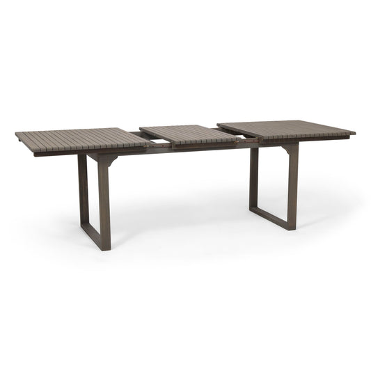 Outdoor Expandable Acacia Wood Dining Table With U Shaped Leg