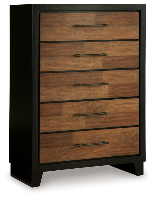 Kraeburn - Five Drawer Chest - Brown / Black
