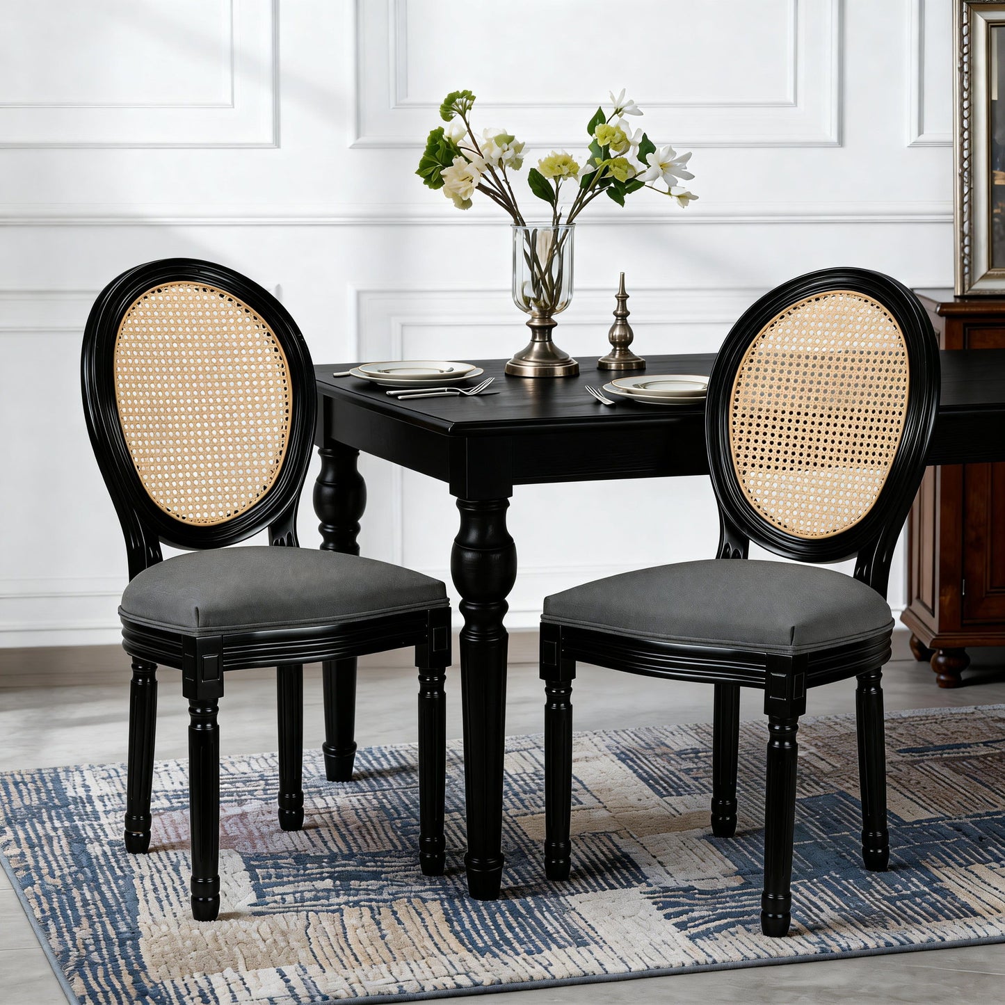 French Country Dining Chairs With Round Back (Set of 2)