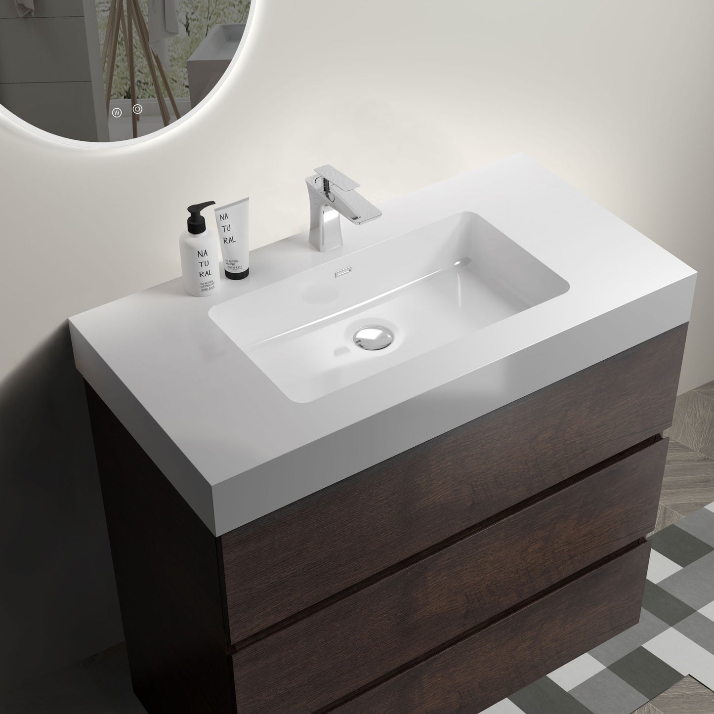 Alice - Bathroom Vanity With Large Storage, Freestanding