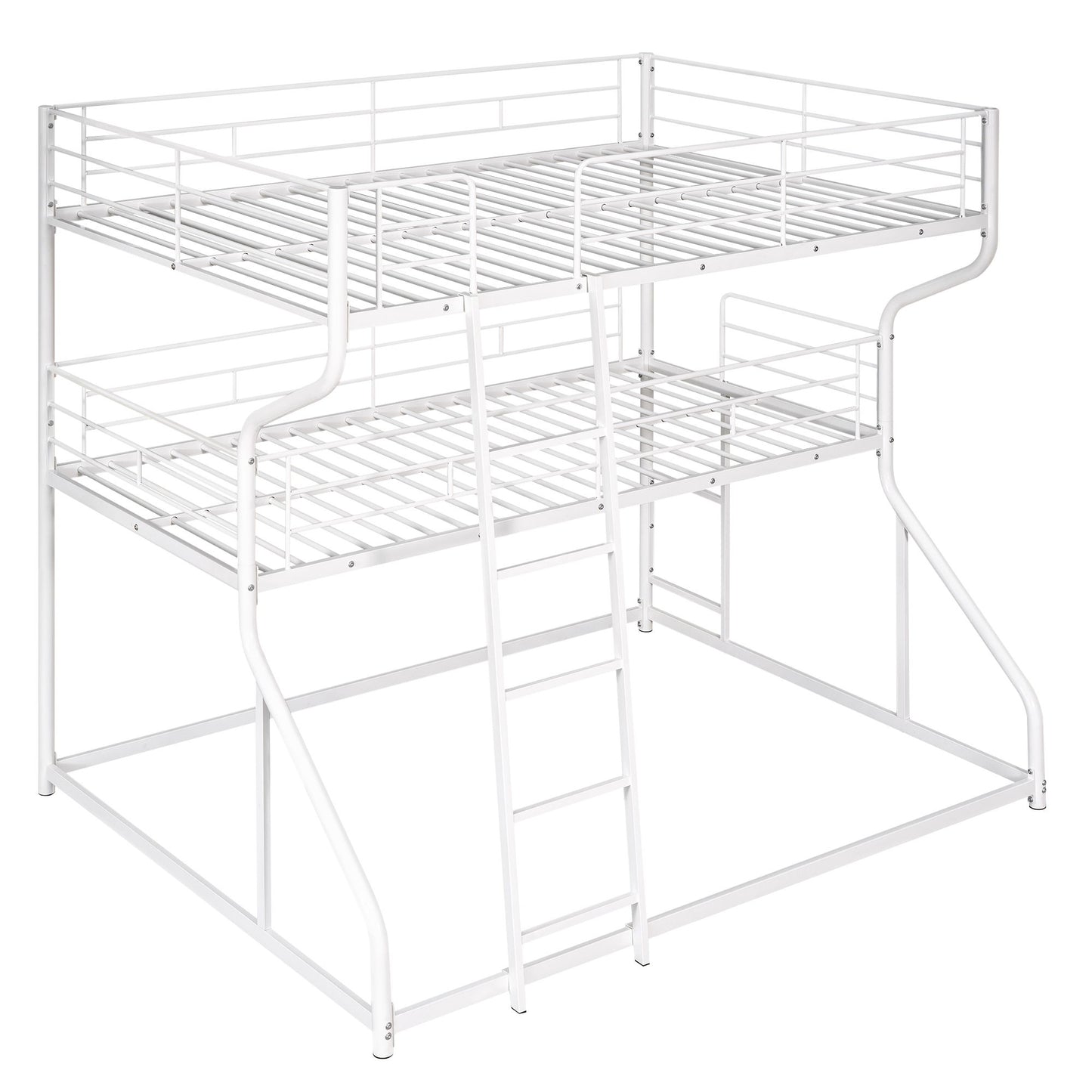 Industrial Triple Bunk Bed With Dual Ladders Frame, Space Saving Design