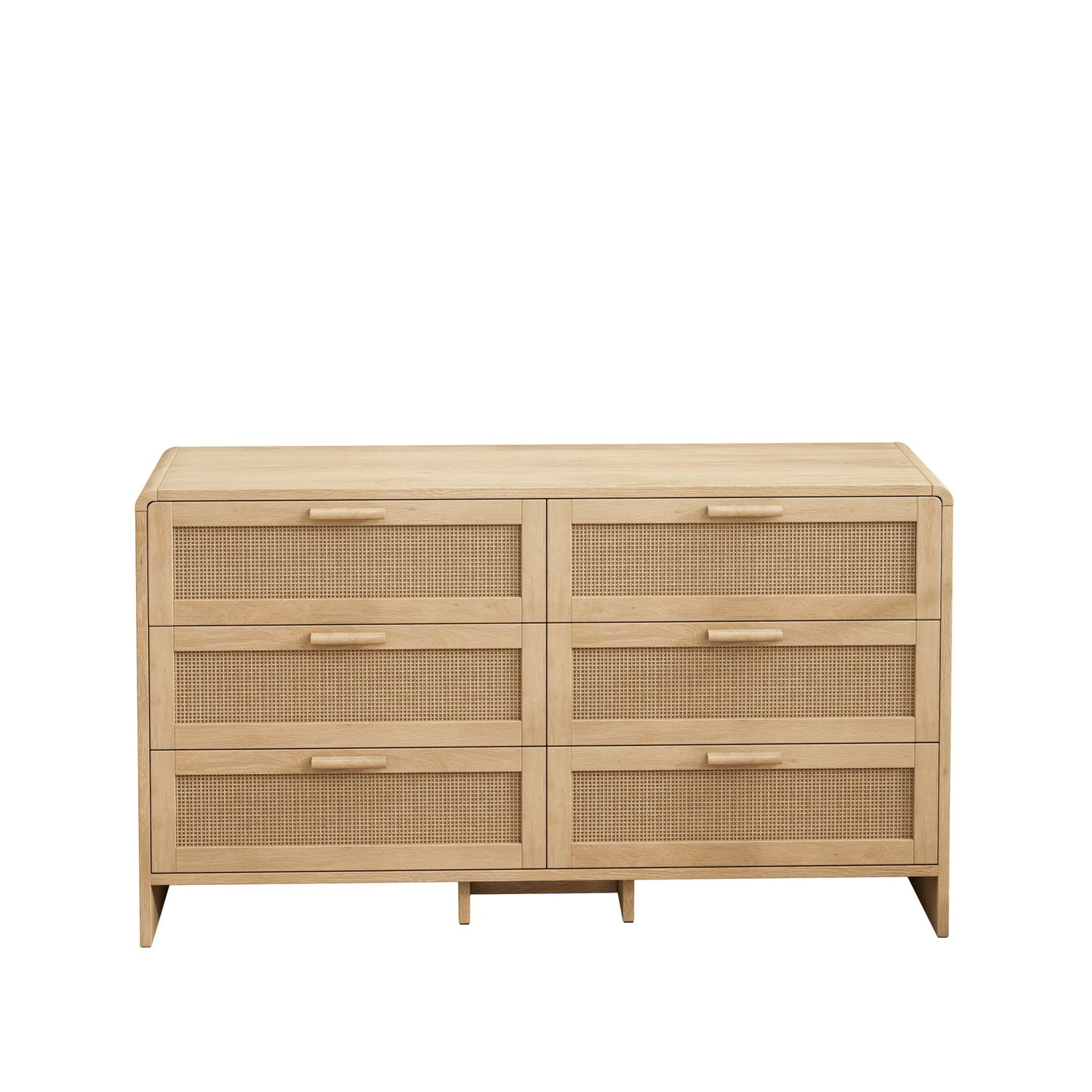 Modern Arc Shaped Corner Rattan Cabinet With 6 Drawers