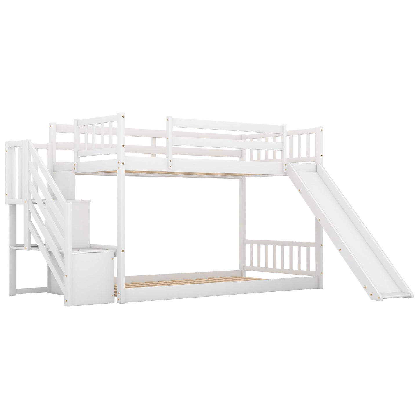 Bunk Bed With Convertible Slide And Stairway