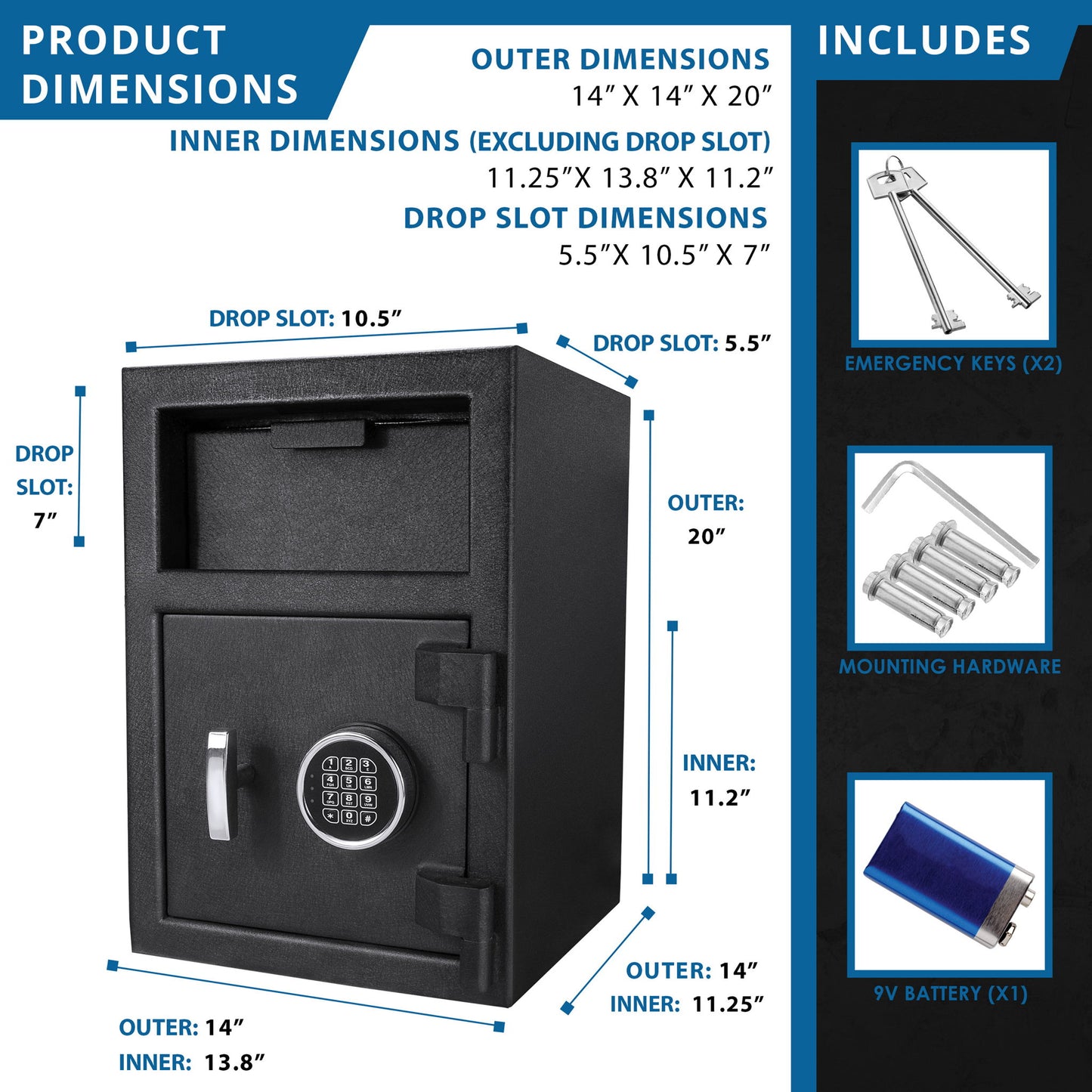 Solid Steel Keypad Depository Safe