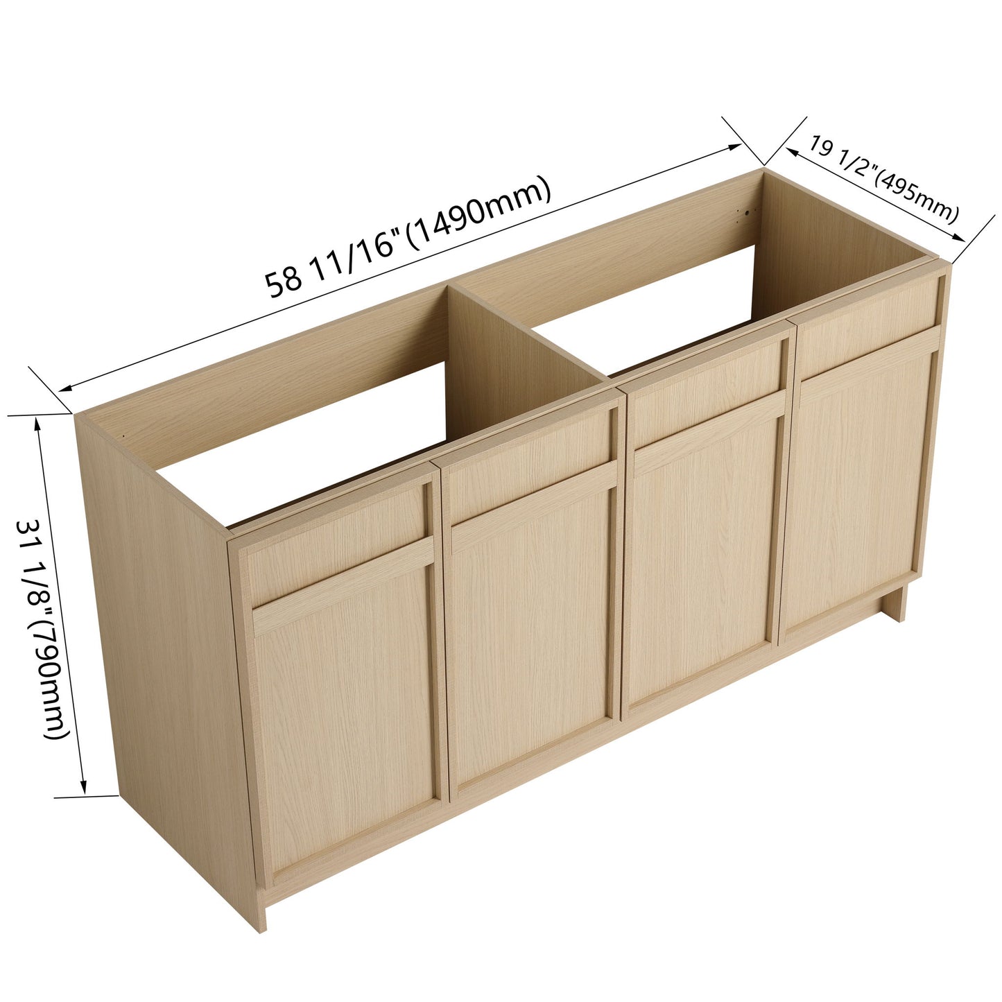 Modern Freestanding Bathroom Vanity & Soft Close Cabinet Doors