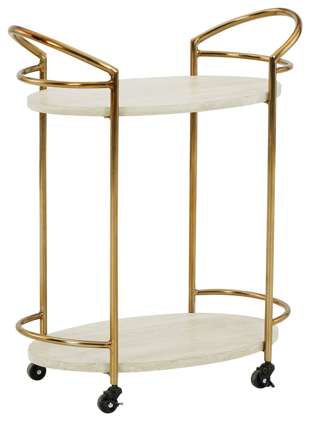 Tarica - Bar Cart - Cream / Gold Finish