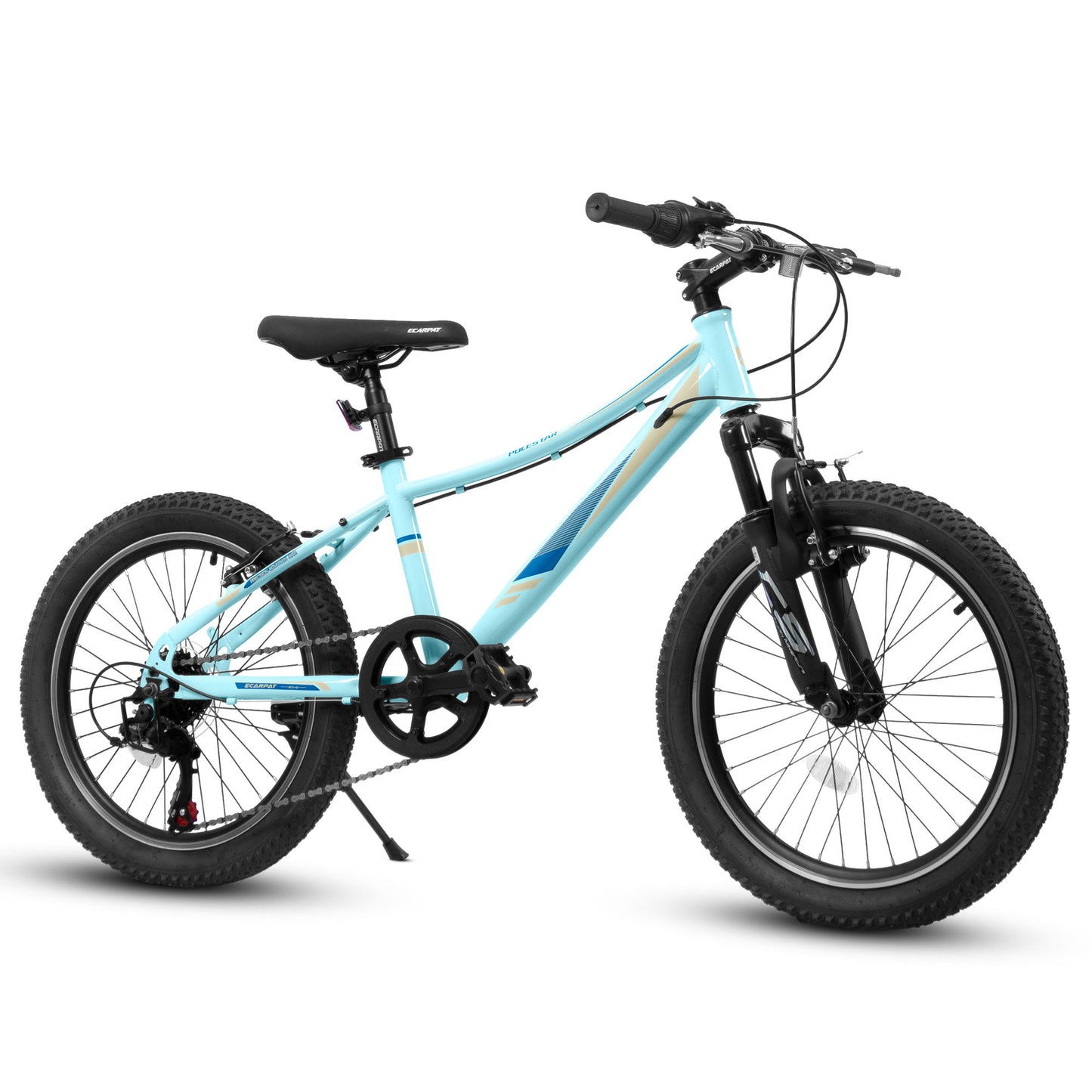 S20101 20" Kids' Bike, Boys Girls Mountain Bike Ages 8-12, 7 Speed Teenager Children Kids' Bicycles, Front Suspension Disc Brake Rear V-Brake, High Steel Frame