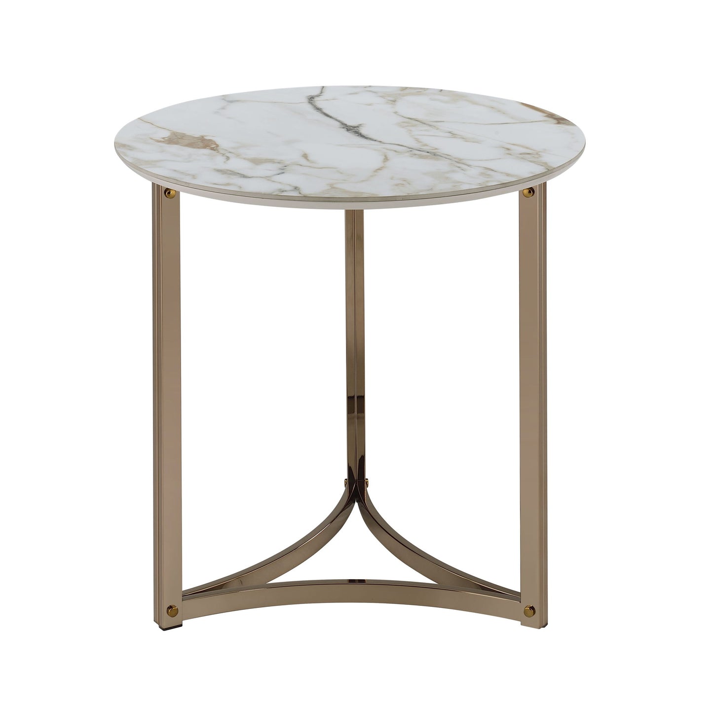 Zaidee - End Table - White / Champagne