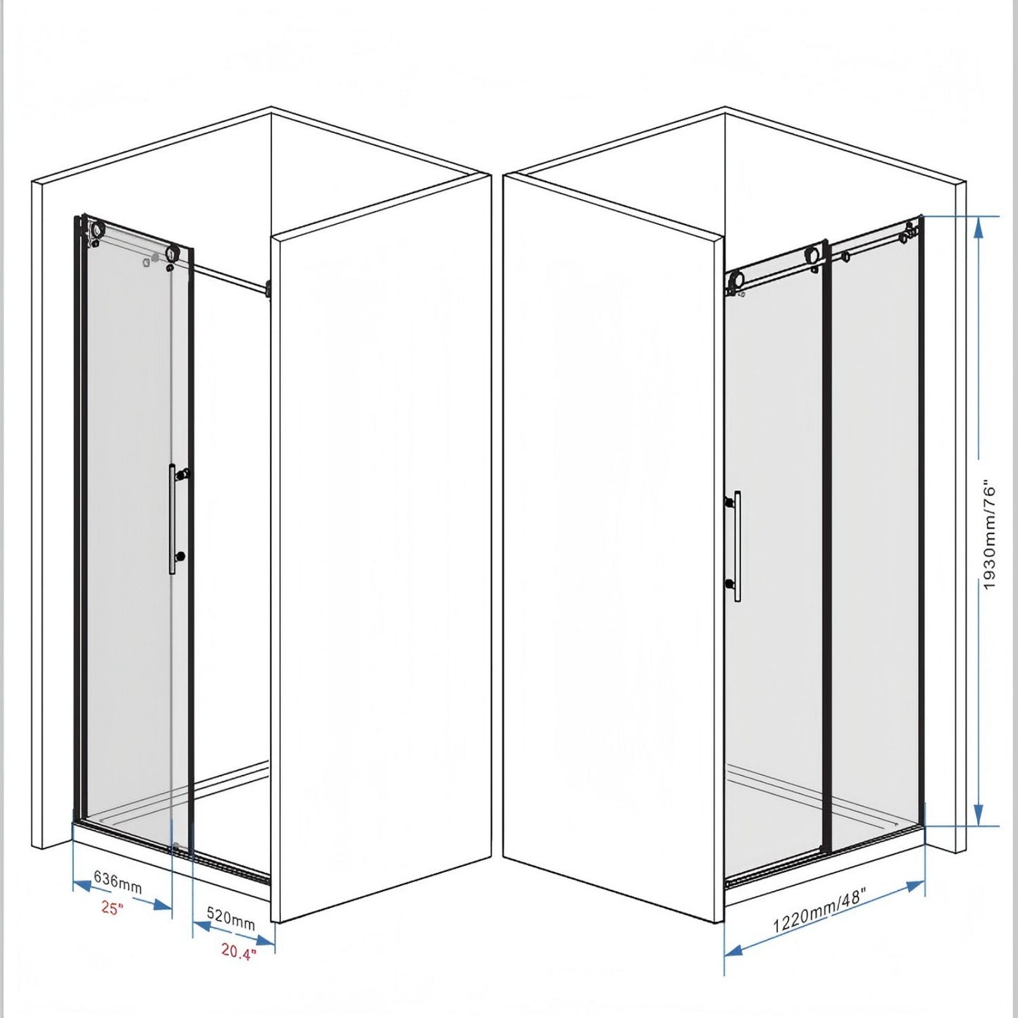 Frameless Shower Door With Handle