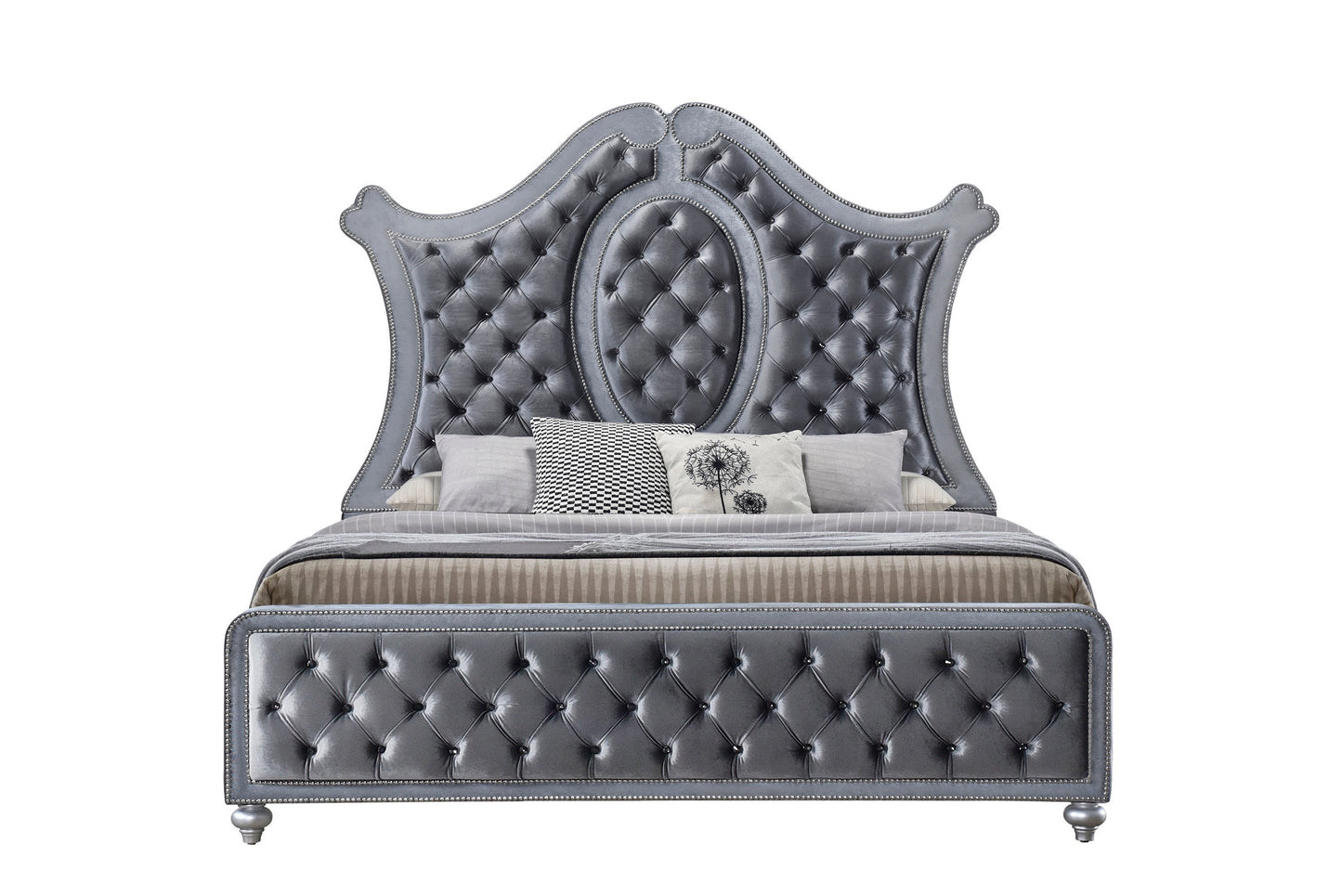 Cameo Traditional Upholstered Queen Bed