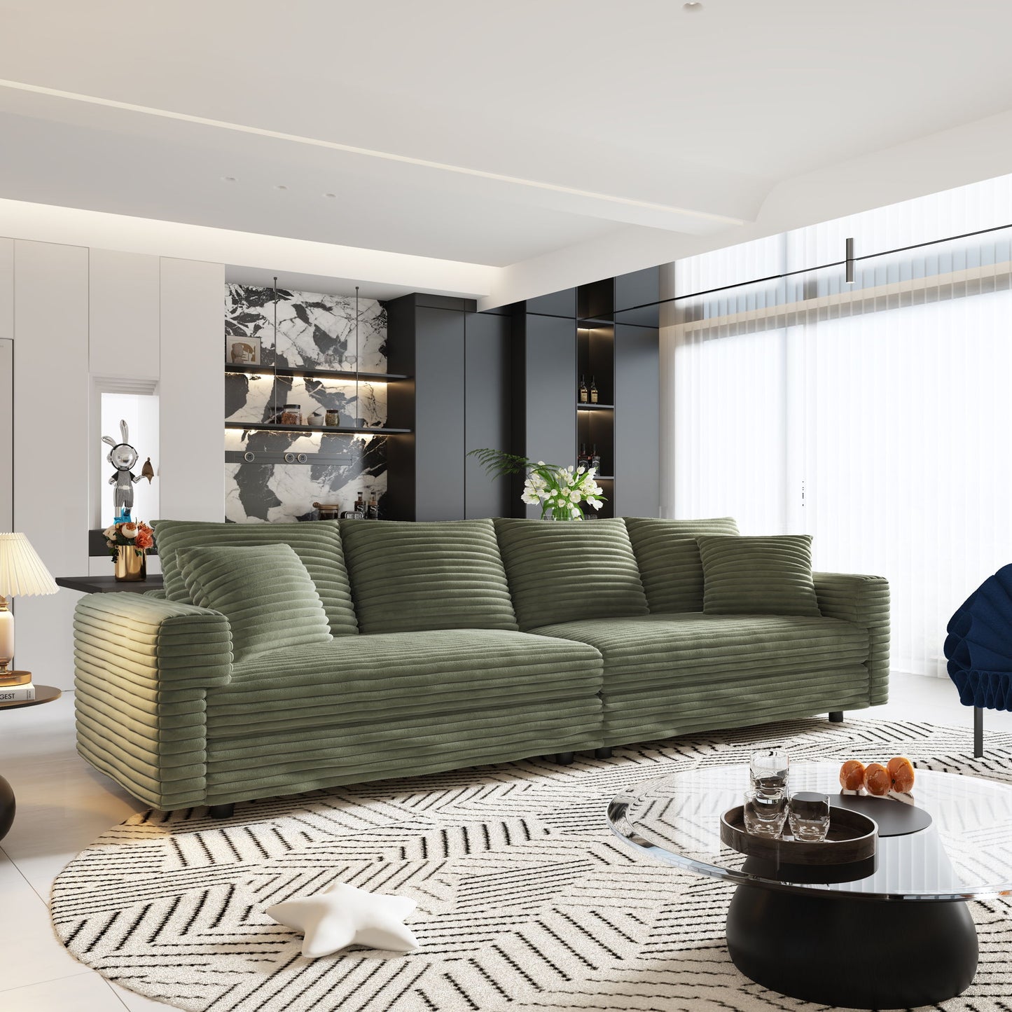 4 Seat Sofa, Deep Seat Couches With Soft Pillows