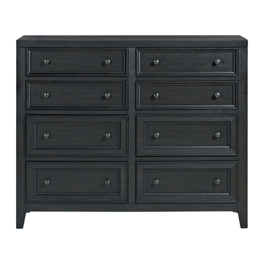 8 Drawer Dresser With Framed Fronts And Smooth Metal Glides